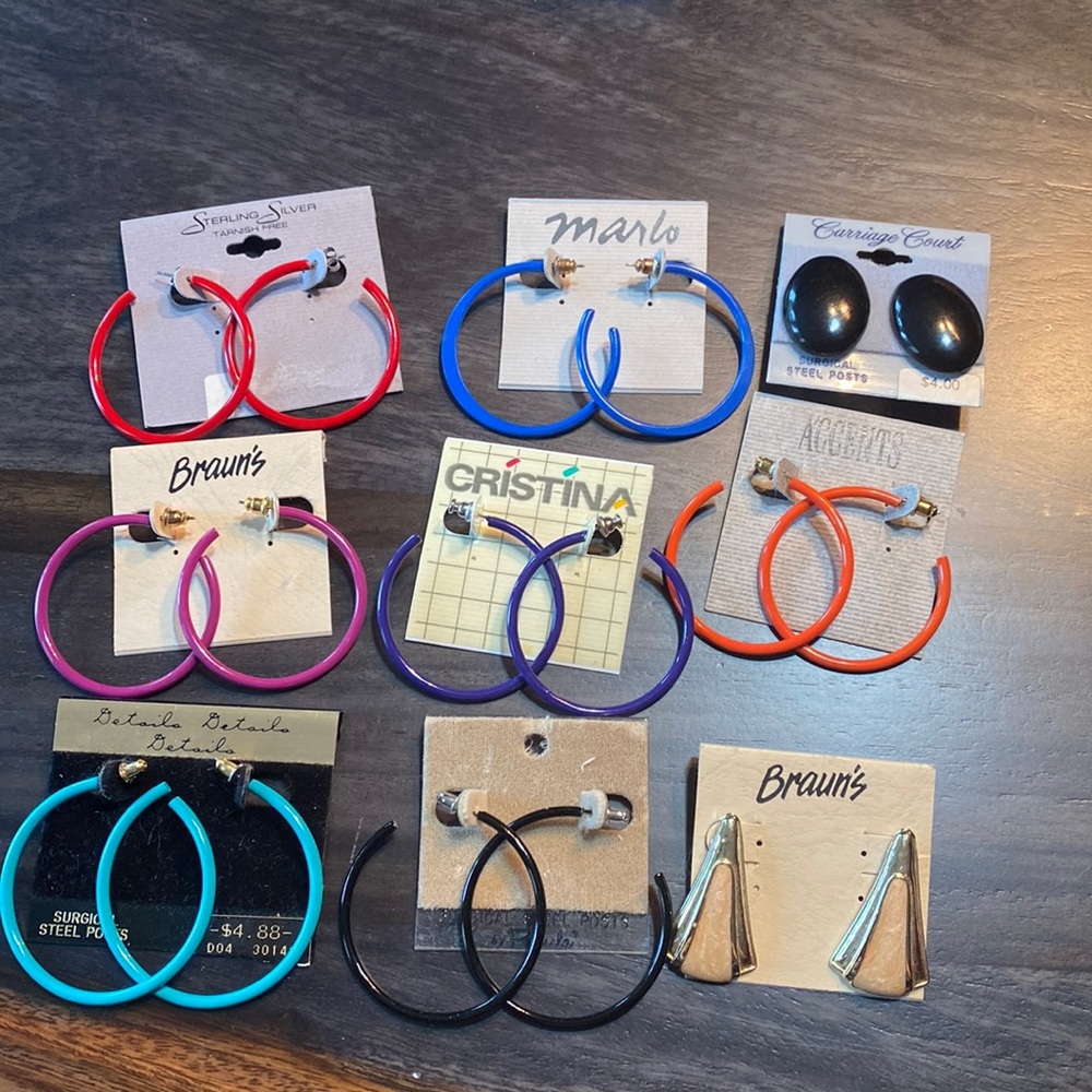 9 pair of earrings